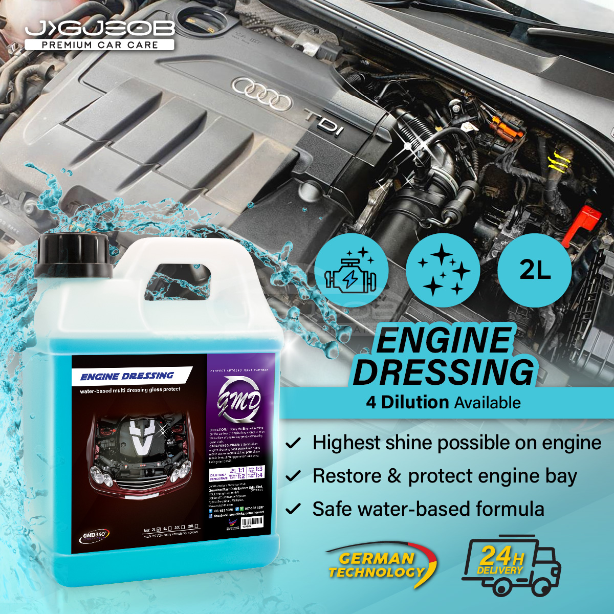 GMD Engine Dressing Non-Greasy Formula Long Lasting Protection Car