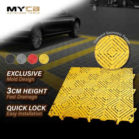 MYCB 3.0 [NEW] Inter-Locking Multi Function 40*40CM Plastic Splicing Grille Floor Mat Load up to 3-5 Tons Car Beauty 4S Accessories Renovation