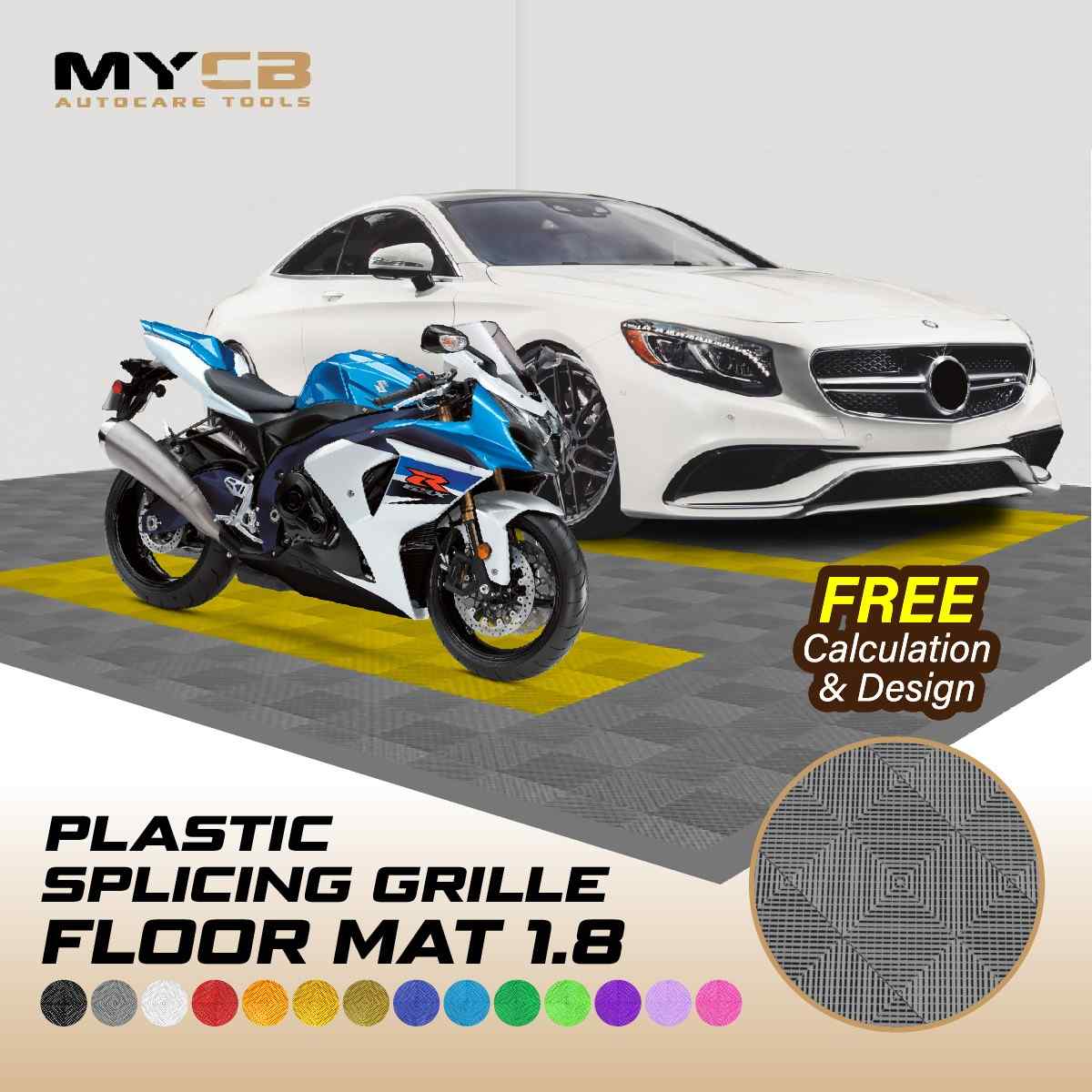 MYCB 1.8 Multi Function 40*40CM Plastic Splicing Grille Floor Mat (Ready Made)